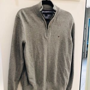 Tommy Hilfiger collar zip grey sweater XL